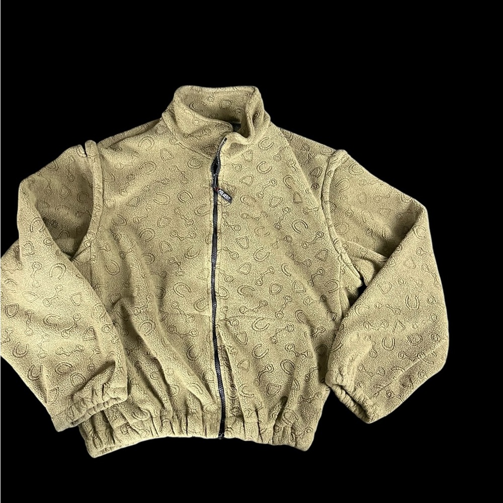Polartec XL Convertible Jacket To Vest Full Zip Designs Color Is Olive Green.
